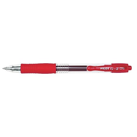 G2 Premium Gel Pen, Retractable, Extra-Fine 0.5 mm, Red Ink, Smoke/Red Barrel, PK12