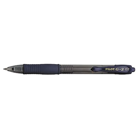 G2 Premium Gel Pen, Retractable, Fine 0.7 mm, Navy Blue Ink, Smoke/Blue Barrel, PK12
