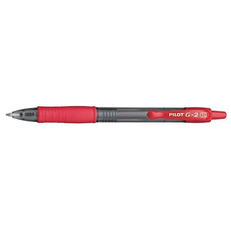 G2 Premium Gel Pen, Retractable, Bold 1 mm, Red Ink, Smoke/Red Barrel, PK12