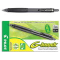 G-Knock BeGreen Gel Pen, Retractable, Fine 0.7 mm, Black Ink, Smoke/Black Barrel, PK12