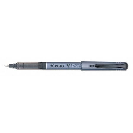 V Razor Point Liquid Ink Porous Point Pen, Extra-Fine 0.5 mm, Black Ink, Gray/Smoke Barrel, PK12