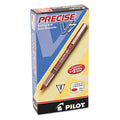 Precise V7 Rollerball Pen, Stick, Fine 0.7 mm, Red Ink, Red/Clear Barrel, PK12
