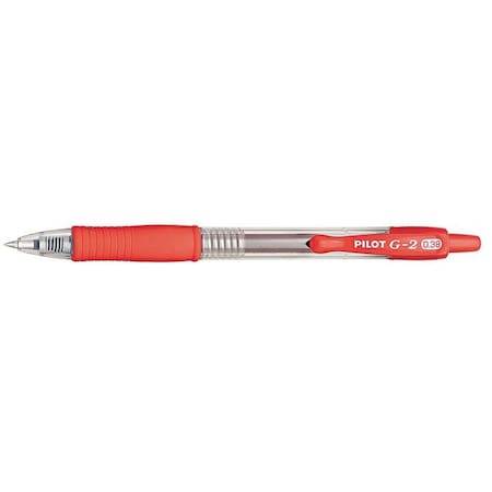 G2 Premium Gel Pen, Retractable, Extra-Fine 0.38 mm, Red Ink, Smoke/Red Barrel, PK12