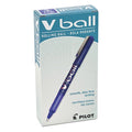 VBall Liquid Ink Rollerball Pen, Stick, Fine 0.7 mm, Blue Ink, Blue/Clear Barrel, PK12