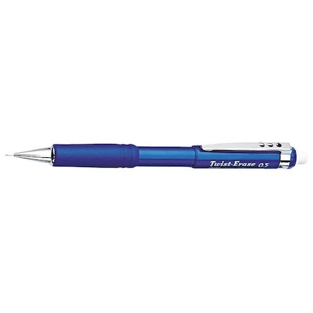 Twist-Erase III Mechanical Pencil, 0.5 mm, HB (No 2), Black Lead, Blue Barrel