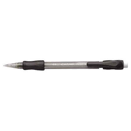 Champ Mechanical Pencil, 0.5 mm, HB (No 2), Black Lead, Translucent Gray Barrel, PK12