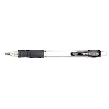 G2 Mechanical Pencil, 0.5 mm, HB (No 2), Black Lead, Clear/Black Barrel, PK12