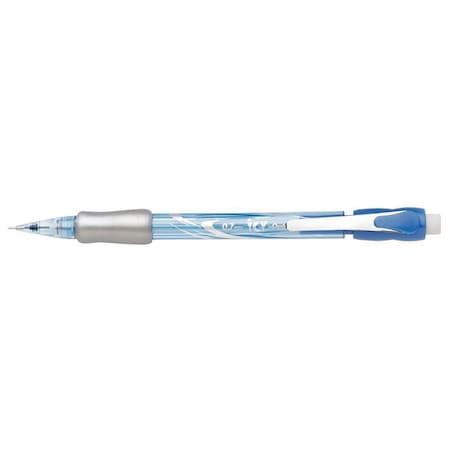 Icy Mechanical Pencil, 0.7 mm, HB (No 2), Black Lead, Transparent Blue Barrel, PK12