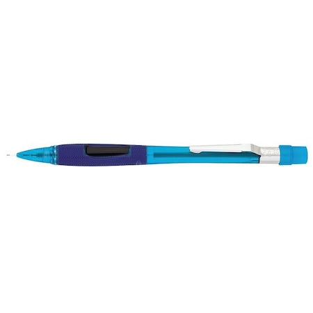 Quicker Clicker Mechanical Pencil, 0.5 mm, HB (No 2), Black Lead, Transparent Blue Barrel