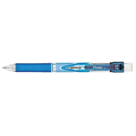 .e-Sharp Mechanical Pencil, 0.7 mm, HB (No 2), Black Lead, Blue Barrel, PK12