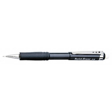 Twist-Erase III Mechanical Pencil, 0.9 mm, HB (No 2), Black Lead, Black Barrel