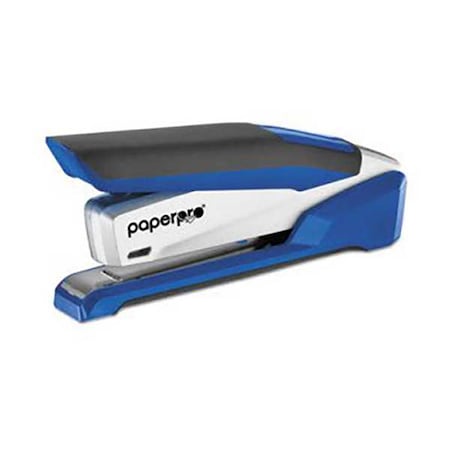 InPower One-Finger 3-in-1 Desktop Stapler, Antimicrobial Protection, 28-Sheet Capacity, Blue/Silver