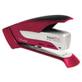 InPower One-Finger 3-in-1 Desktop Stapler, Antimicrobial Protection, 28-Sheet Capacity, Red/Silver