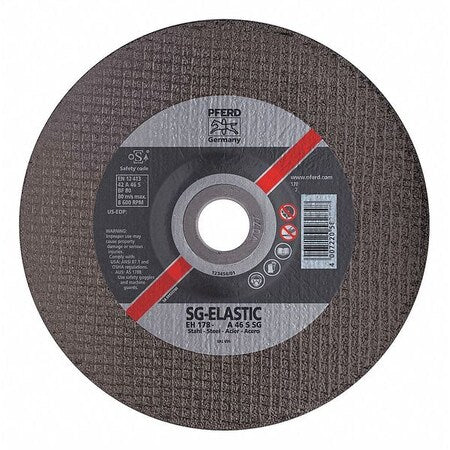 Depressed Center Cut-Off Wheel, Cutting, 7 in Dia, 1/8 in Thick, 5/8 in-11 Arbor Hole Size, 46 Grit