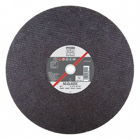 Abrasive Cut-Off Wheel, Type 1, 16 in Dia, 0.156 in Thick, Aluminum Oxide, 24 Grit