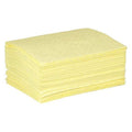 Sorbent Pad, 9 gal, 15 in x 19 in, Harsh Chemicals, Yellow, Polypropylene