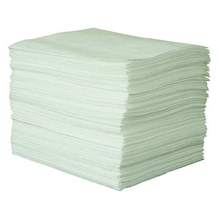Sorbent Pad, 33 gal, 15 in x 19 in, Oil, White, Polypropylene