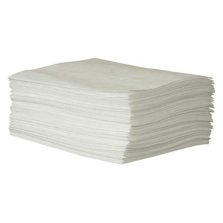 Sorbent Pad, 16 gal, 15 in x 19 in, Oil, White, Polypropylene