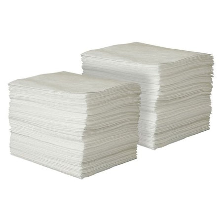 Sorbent Pad, 43 gal, 15 in x 19 in, Oil, White, Polypropylene