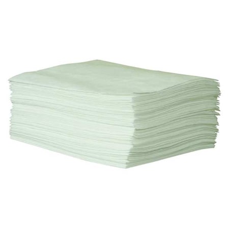 Sorbent Pad, 11 gal, 15 in x 19 in, Oil, White, Polypropylene