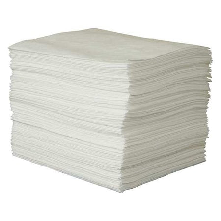 Sorbent Pad, 26 gal, 15 in x 19 in, Oil, White, Polypropylene