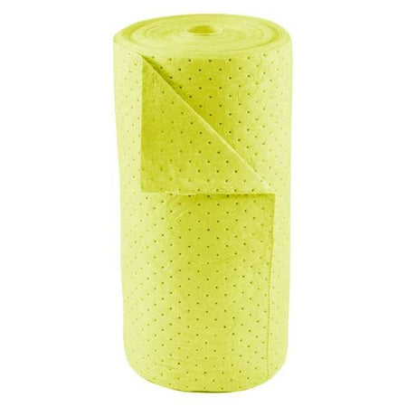 Sorbent Roll, 40 gal, 30 in x 150 ft, Harsh Chemicals, Yellow, Polypropylene