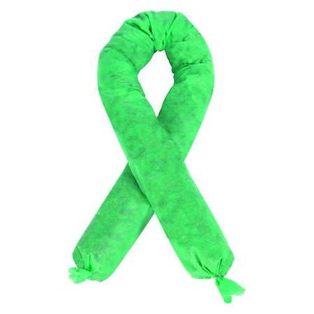 Absorbent Sock, Green, 4 gal., PK4