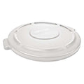 BRUTE(R) 32 gal Trash Can Lid, Flat White, Resin, 0 Openings 22 1/4 in W/Dia