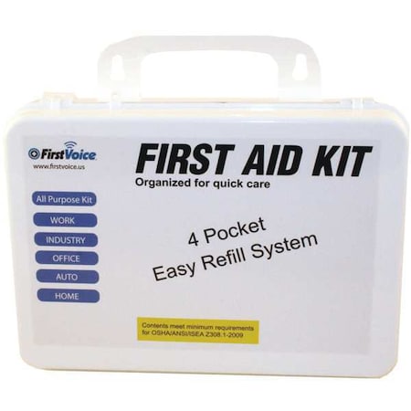 First Aid kit, Plastic Plastic Box, 94 Components, 10 People Served