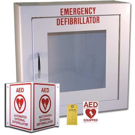 Non-alarmed Metal AED Labeling/Storage Cabinet, Metal Case