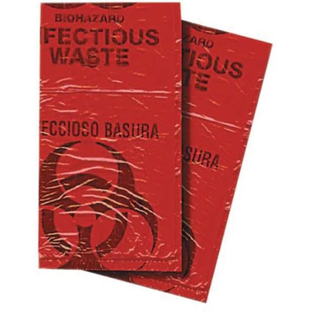 7 gal - 10 gal Trash Bags, 24 in x 24 in, Super Heavy-Duty, 12 micron, Red