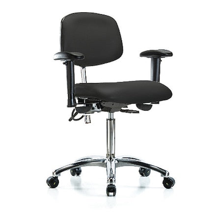 Ergonomic Chair, Adjustable Arms, 21-1/2" to 29" Height, Black