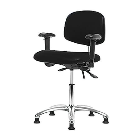 Ergonomic Chair, Adjustable Arms, 21-1/2" to 29" Height, Black