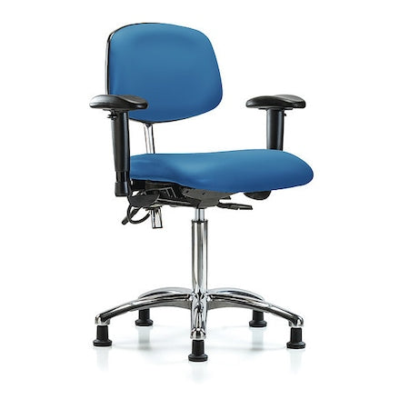 Ergonomic Chair, Adjustable Arms, 21-1/2" to 29" Height, Blue