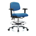Ergonomic Chair, Adjustable Arms, 21-1/2" to 29" Height, Blue
