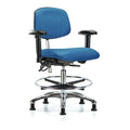 Ergonomic Chair, Adjustable Arms, 21-1/2" to 29" Height, Blue