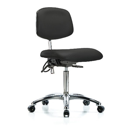 Ergonomic Chair, No Arms, 21-1/2" to 29" Height, Black