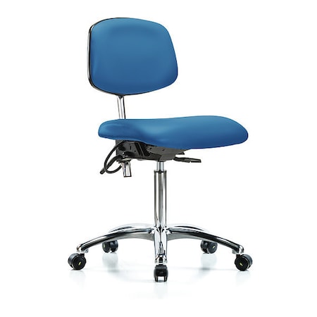 Ergonomic Chair, No Arms, 21-1/2" to 29" Height, Blue