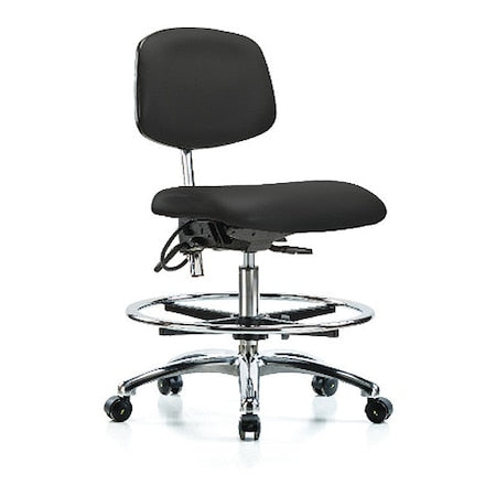 Ergonomic Chair, No Arms, 21-1/2" to 29" Height, Black