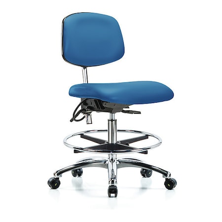 Ergonomic Chair, No Arms, 21-1/2" to 29" Height, Blue