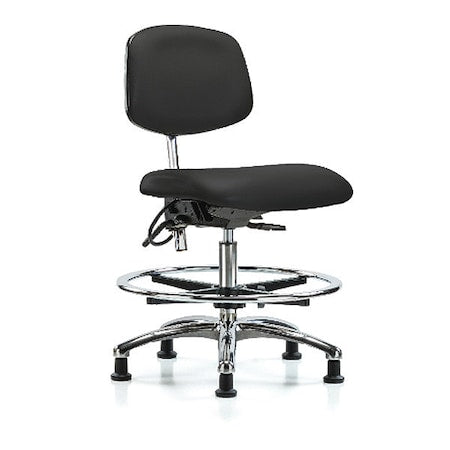 Ergonomic Chair, No Arms, 21-1/2" to 29" Height, Black
