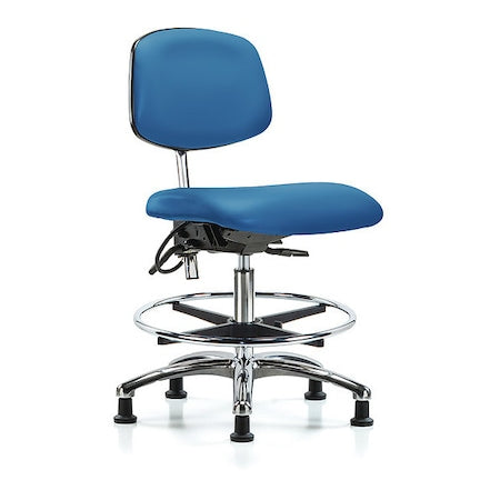 Ergonomic Chair, No Arms, 21-1/2" to 29" Height, Blue