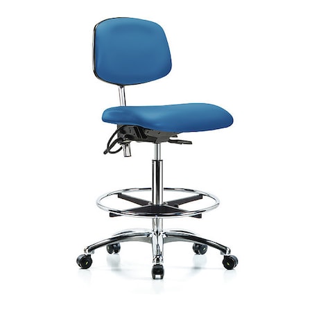 Ergonomic Chair, No Arms, 26-1/4" to 36" Height, Blue