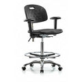 ESD Task Chair, Adjustable Arms, 24-3/4" to 35" Height, Black