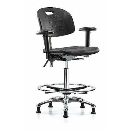 ESD Task Chair, Adjustable Arms, 24-3/4" to 35" Height, Black