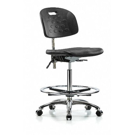 ESD Task Chair, No Arms, 24-3/4" to 35" Height, Black
