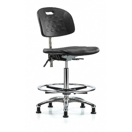 ESD Task Chair, No Arms, 24-3/4" to 35" Height, Black