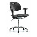 ESD Task Chair, Adjustable Arms, 20-1/2" to 28" Height, Black
