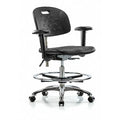 ESD Task Chair, Adjustable Arms, 20-1/2" to 28" Height, Black