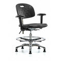 ESD Task Chair, Adjustable Arms, 20-1/2" to 28" Height, Black